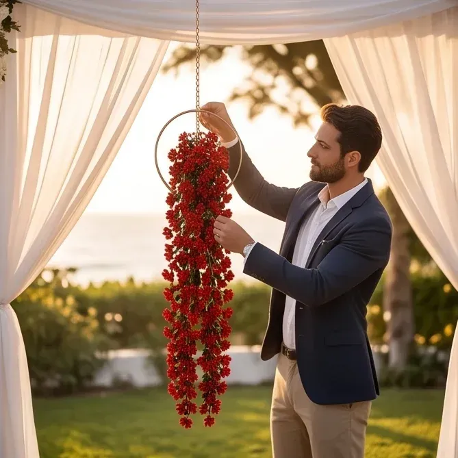 Fleur suspendue décorative artificielle pour mariage et fête — best — photo 8
