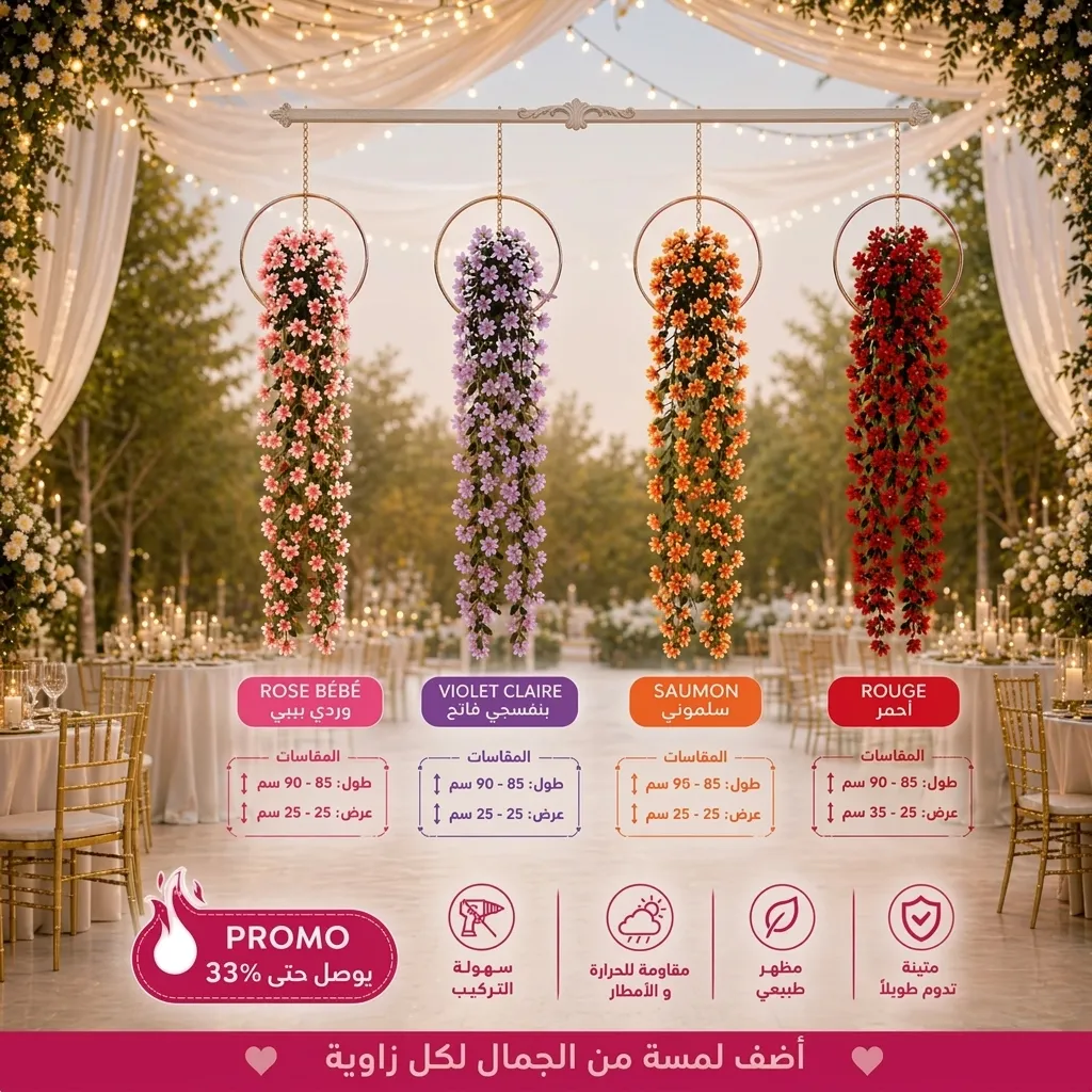 Fleur suspendue décorative artificielle pour mariage et fête — best — photo 2